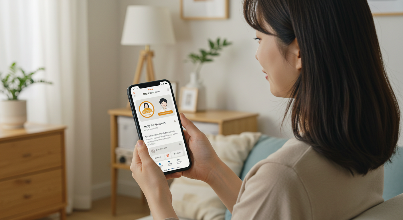 KB국민은행 앱을 통해 정부지원 소비쿠폰을 간편하게 신청하는 모습