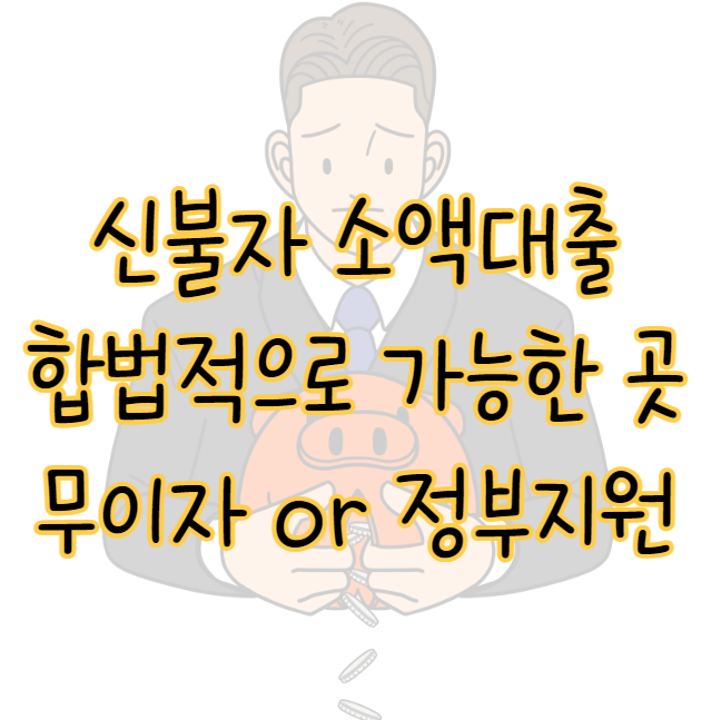 신불자 소액대출 합법적으로 가능한 곳 무이자부터 정부지원 상품까지 표지