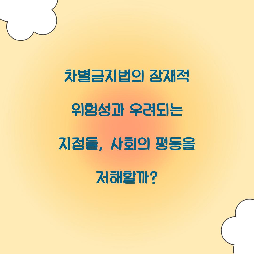 차별금지법의 잠재적 위험성과 우려되는 지점들