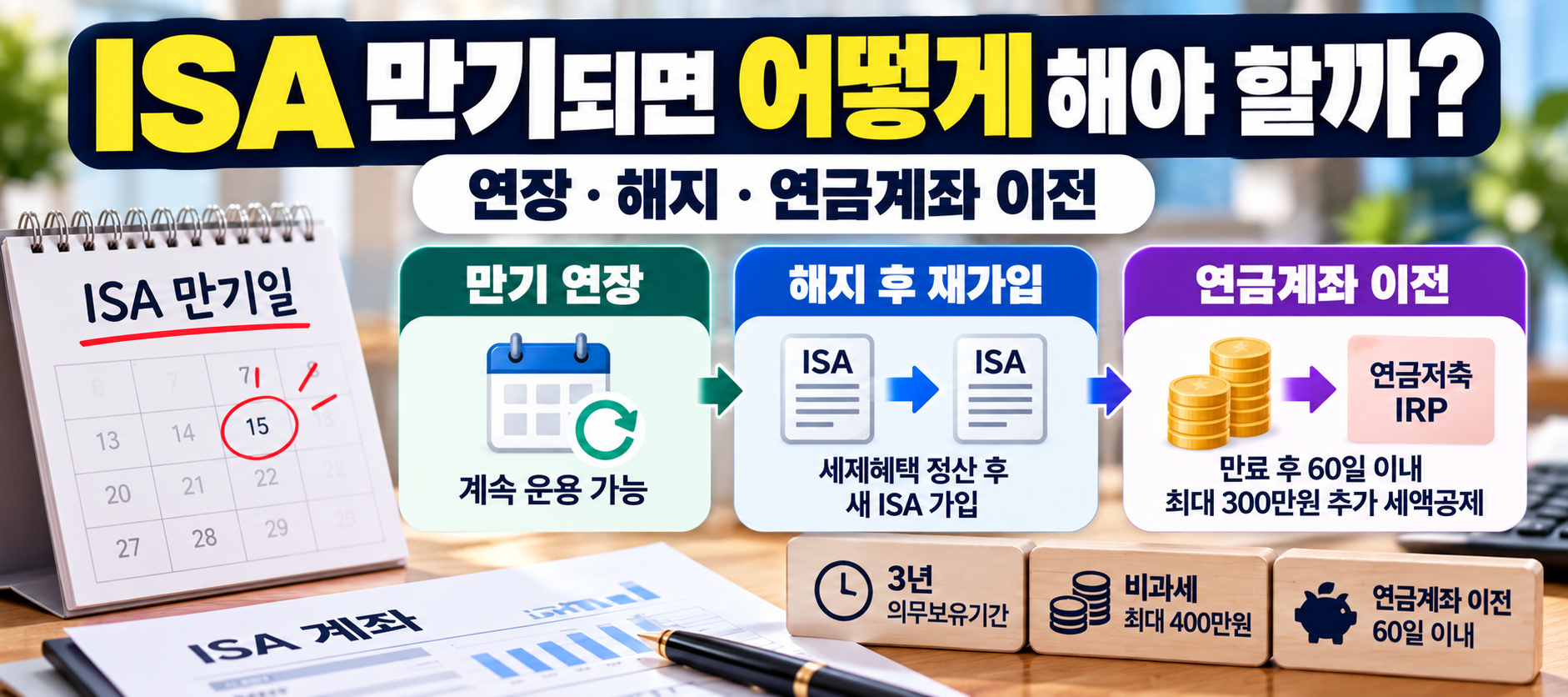 ISA 만기 연장 해지 연금계좌 이전
