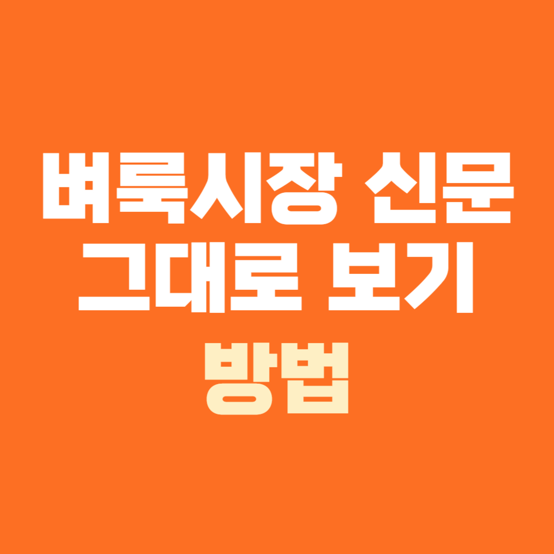 벼룩시장신문 그대로보기 방법