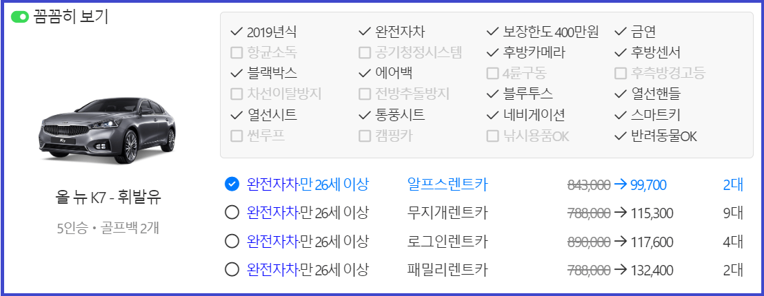 돌하루팡 렌트카 차량