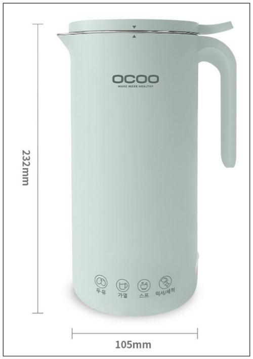 오쿠 아침앤 보이는 두유제조기_사이즈컬러