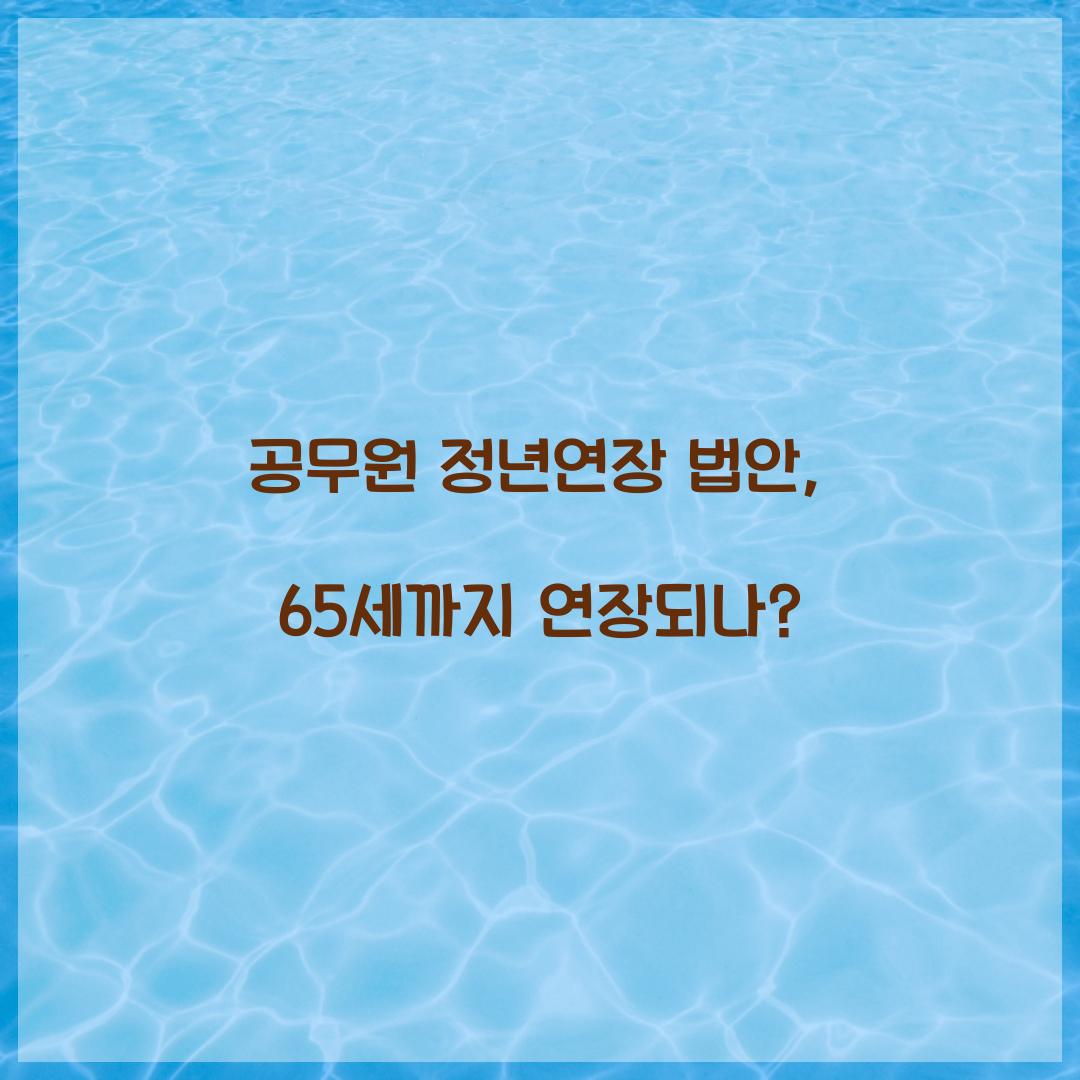 공무원 정년연장