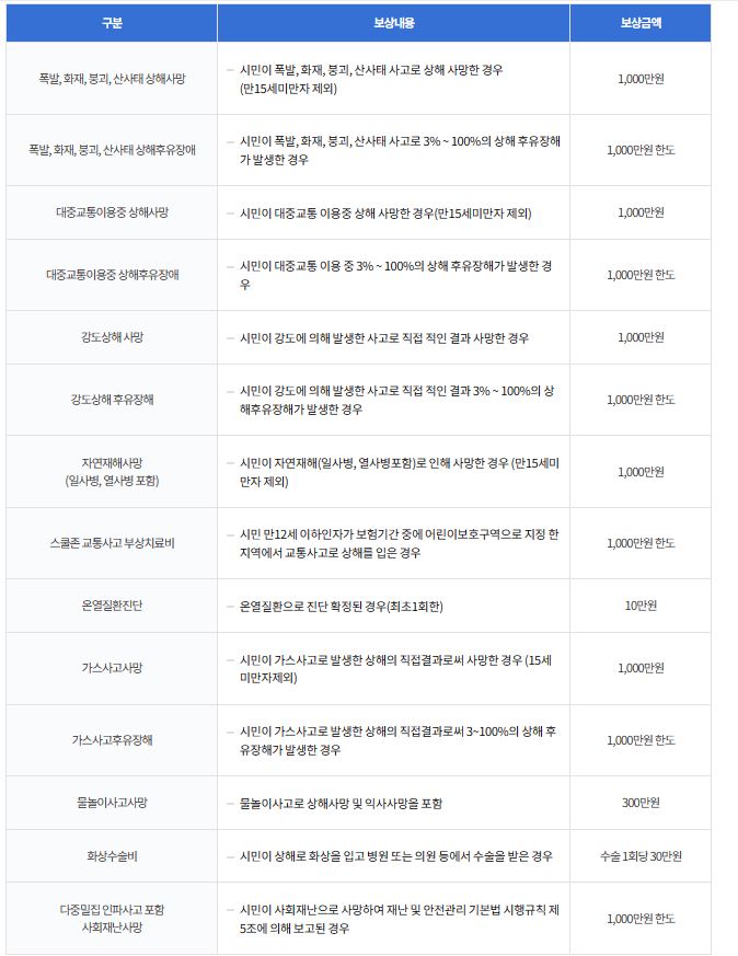 보장내용과 보장금액