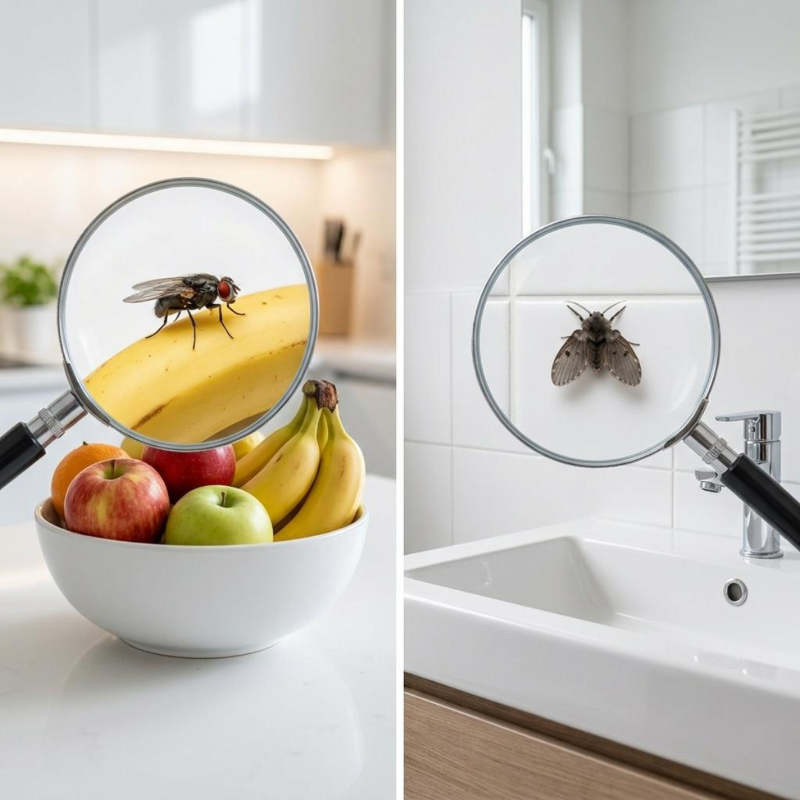주방 초파리와 화장실 나방파리 육안 식별 가이드