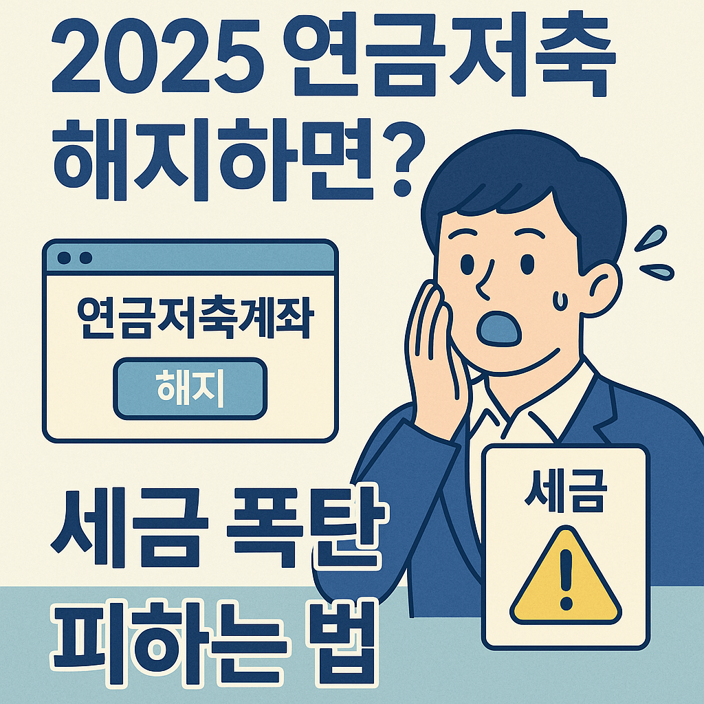 2025년 연금저축 해지 시 세금 폭탄 피하는 법