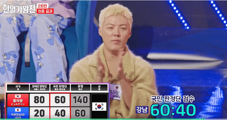 한일가왕전 4회 2차전 한곡대결 점수 결과 다시보기