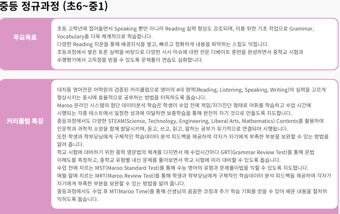 초등 온라인 영어 학원 수강료 정리