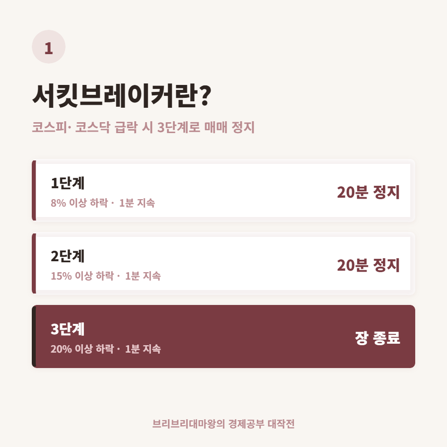 서킷브레이커 사이드카, 증시 급락 시 작동하는 안전장치