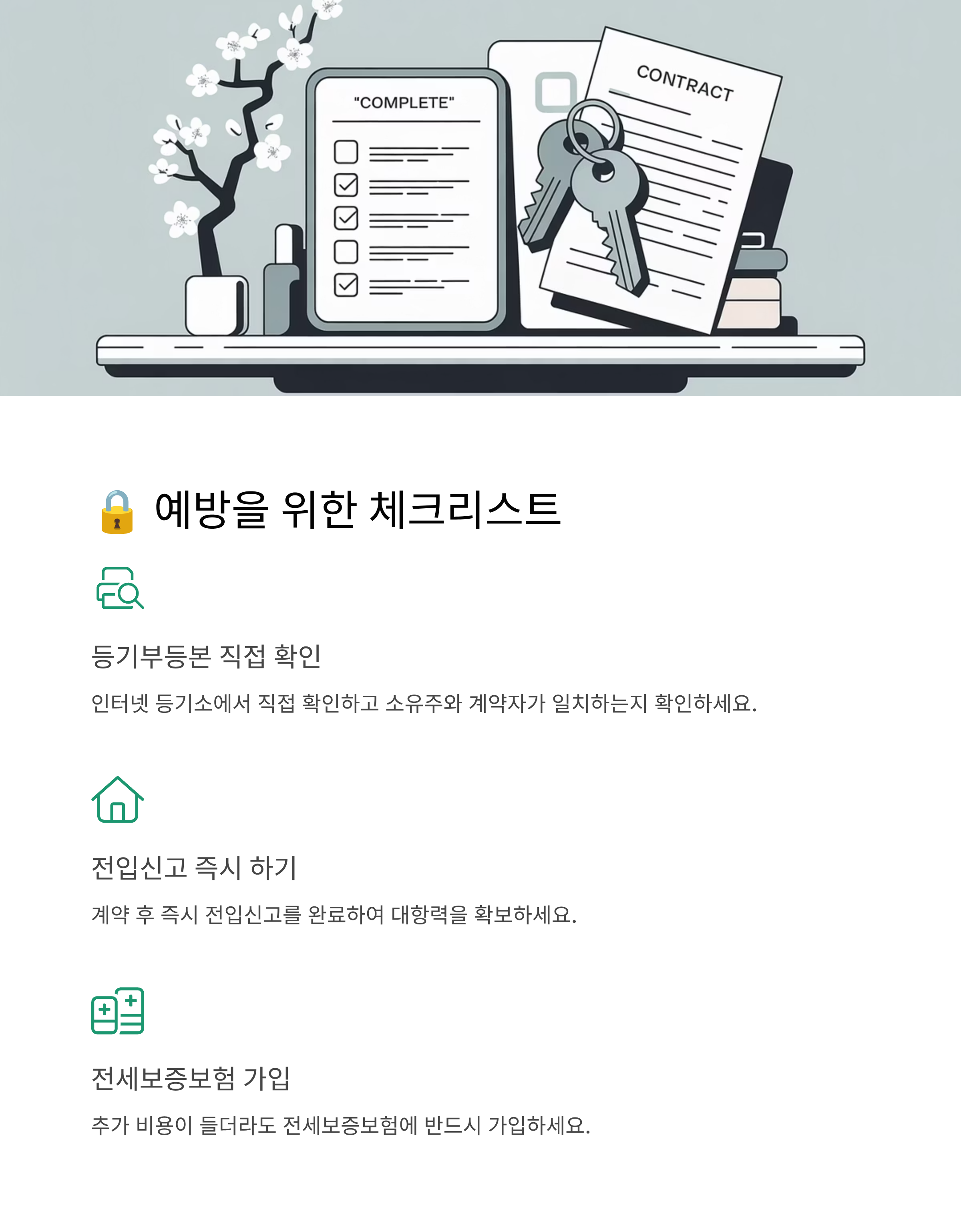 예방을 위한 체크리스트