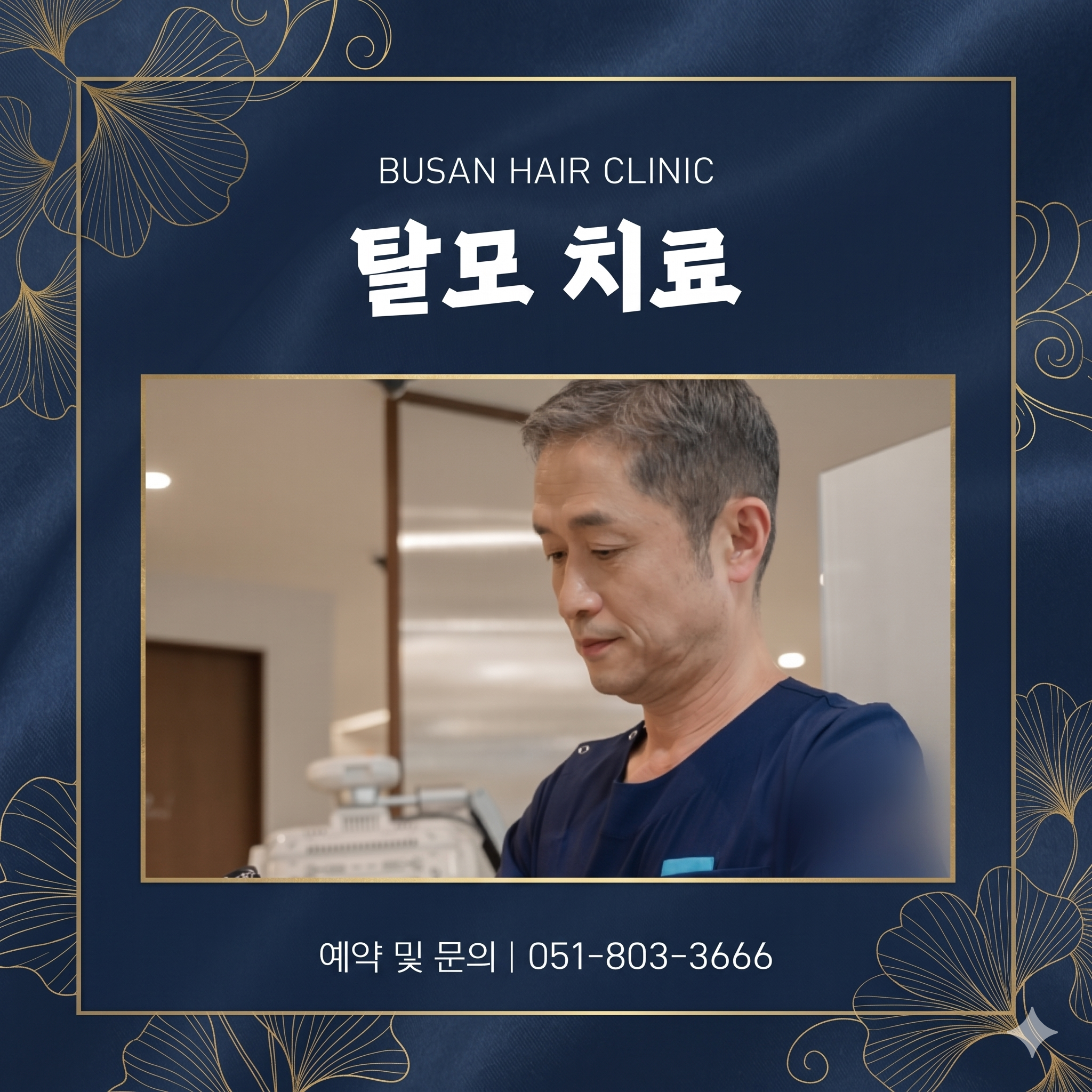 탈모치료병원에서 시술에 임하는 원장님의 모습을 ai로 정리