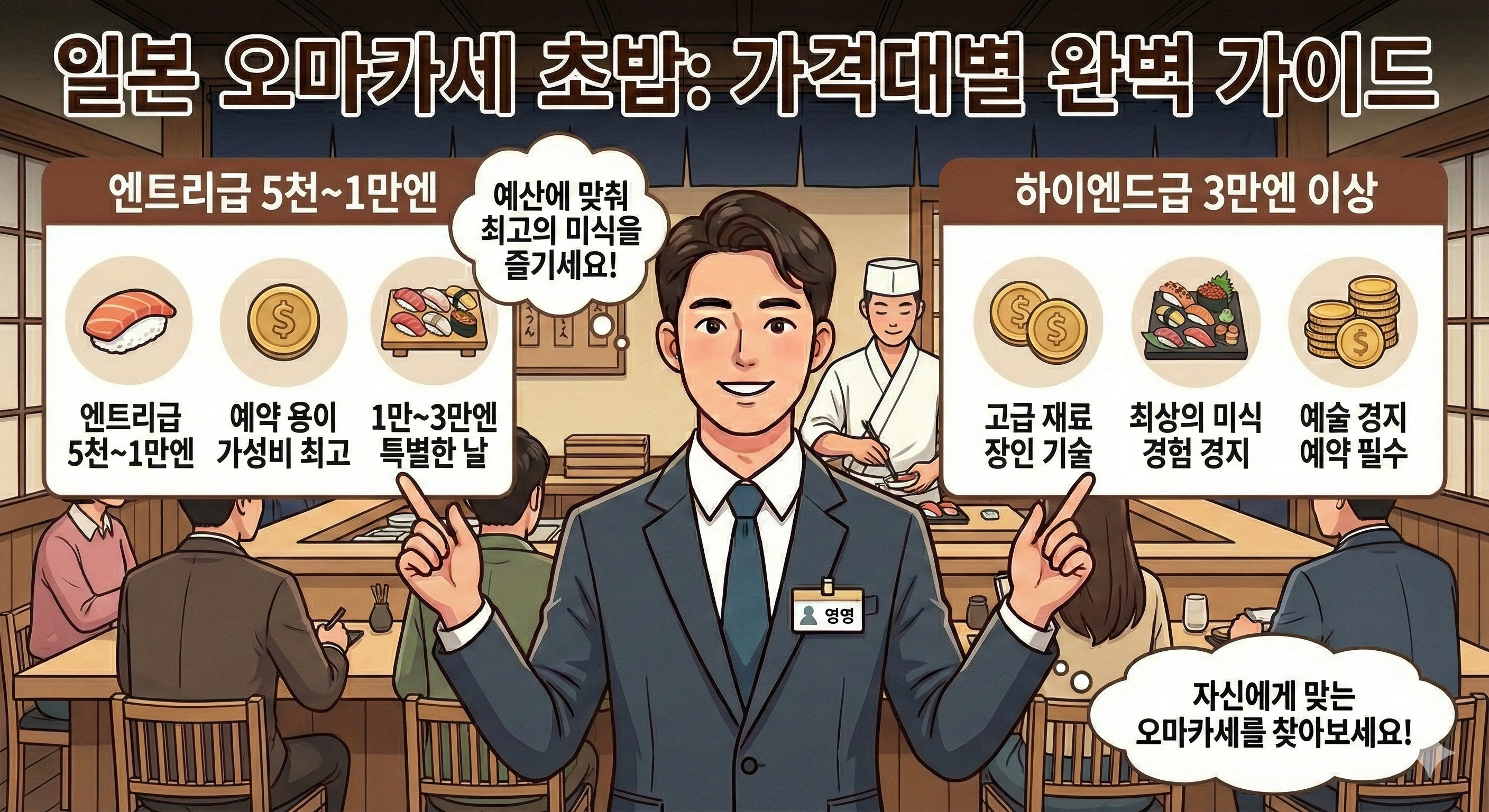일본 오마카세 초밥, 가격대별로 어디가 좋을까