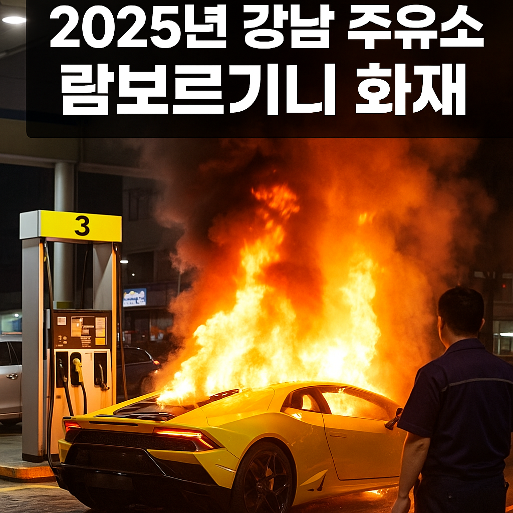 서울 강남 람보르기니 주유 중 화재