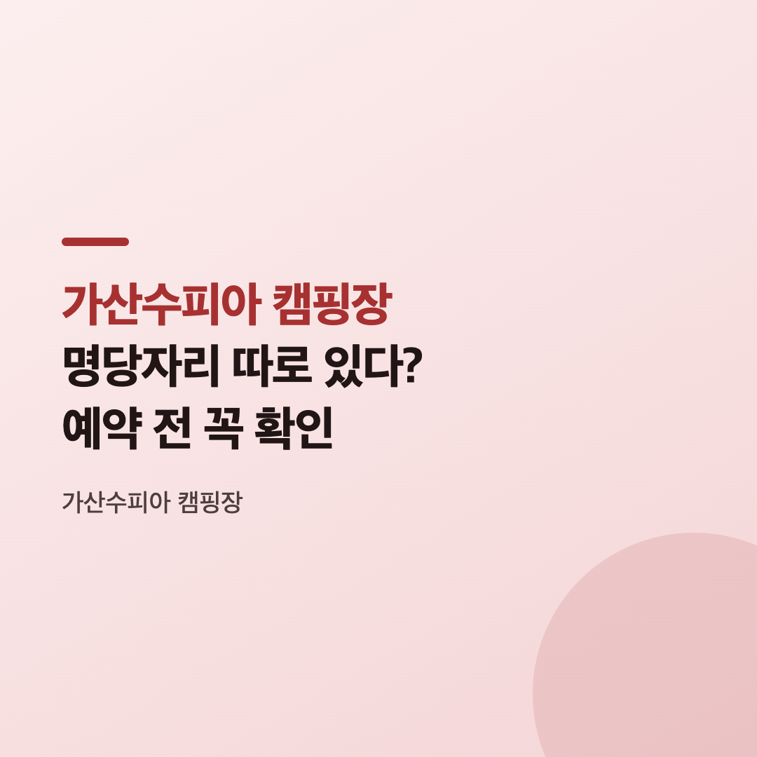 가산수피아 캠핑장 전경, 숲속에 조성된 캠핑 사이트 모습