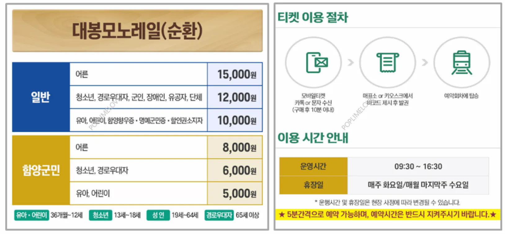 대봉산 모노레일 이용 팁
