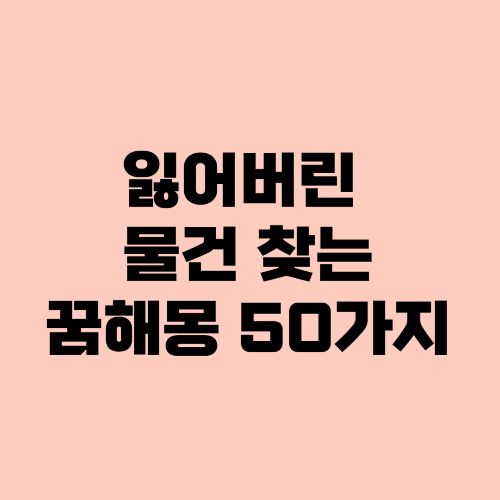 잃어버린물건찾는꿈