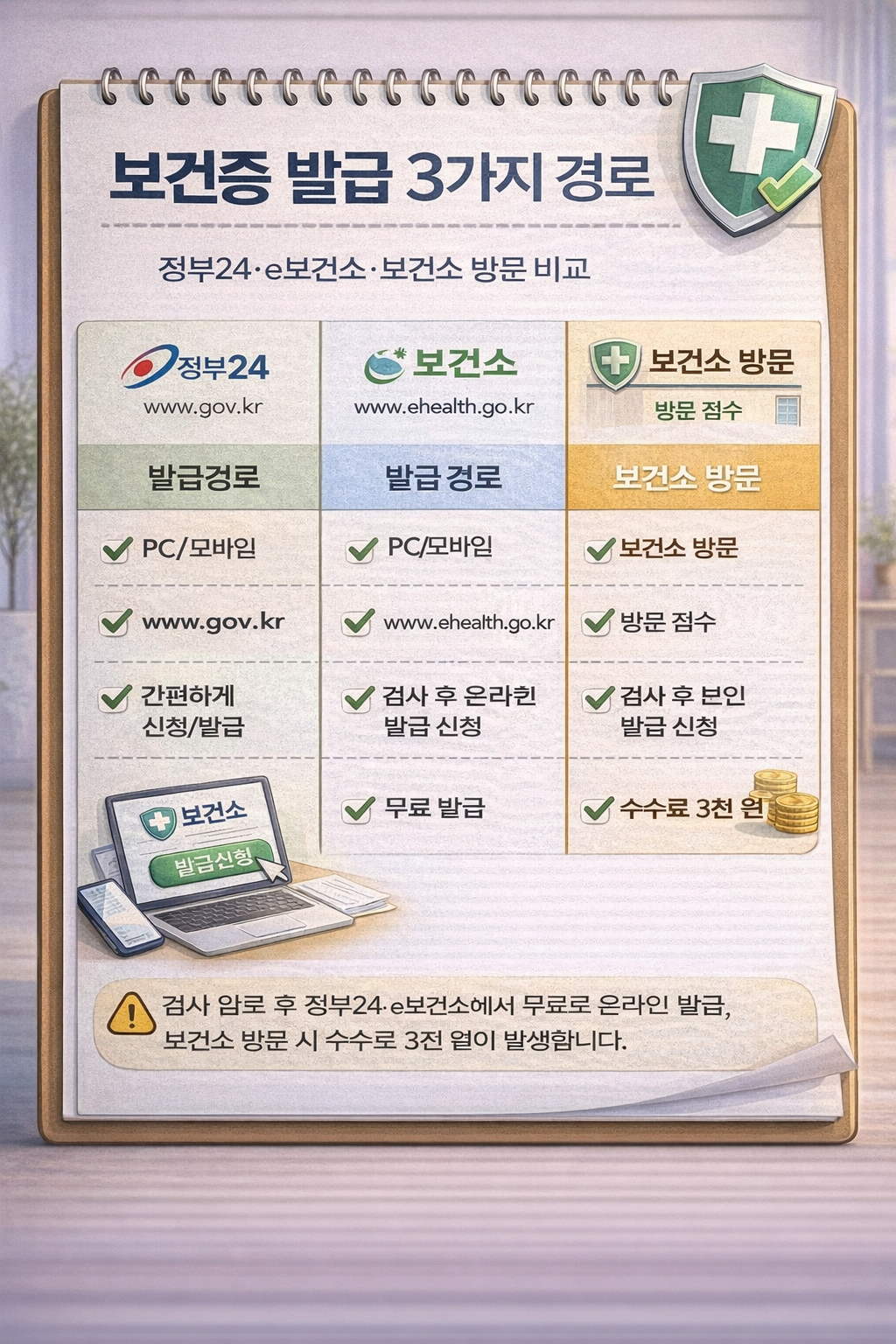 보건증 재발급 방법 비교