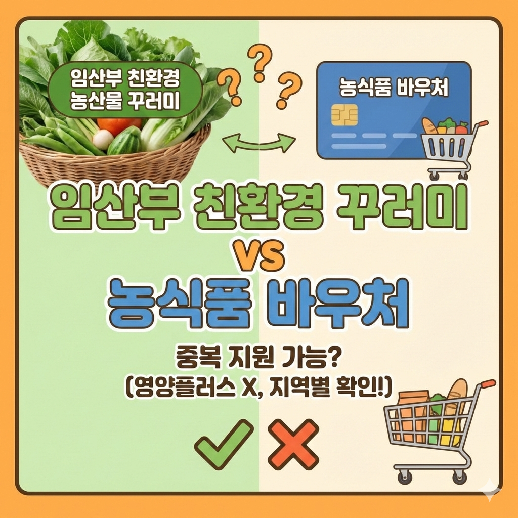 임산부 친환경 농산물 꾸러미 vs 농식품 바우처, 중복 지원 가능할까? 완벽 정리 가이드
