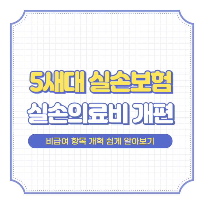 5세대 실비 실손보험 개편 실손의료비 비급여 개혁 쉽게 알아보기