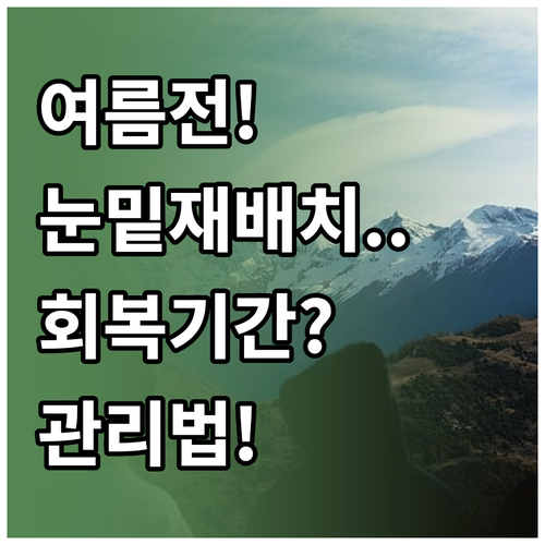 여름 전 눈밑 지방 재배치, 회복기간..
