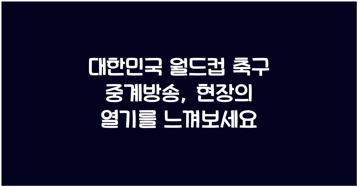 대한민국 월드컵 축구 중계방송