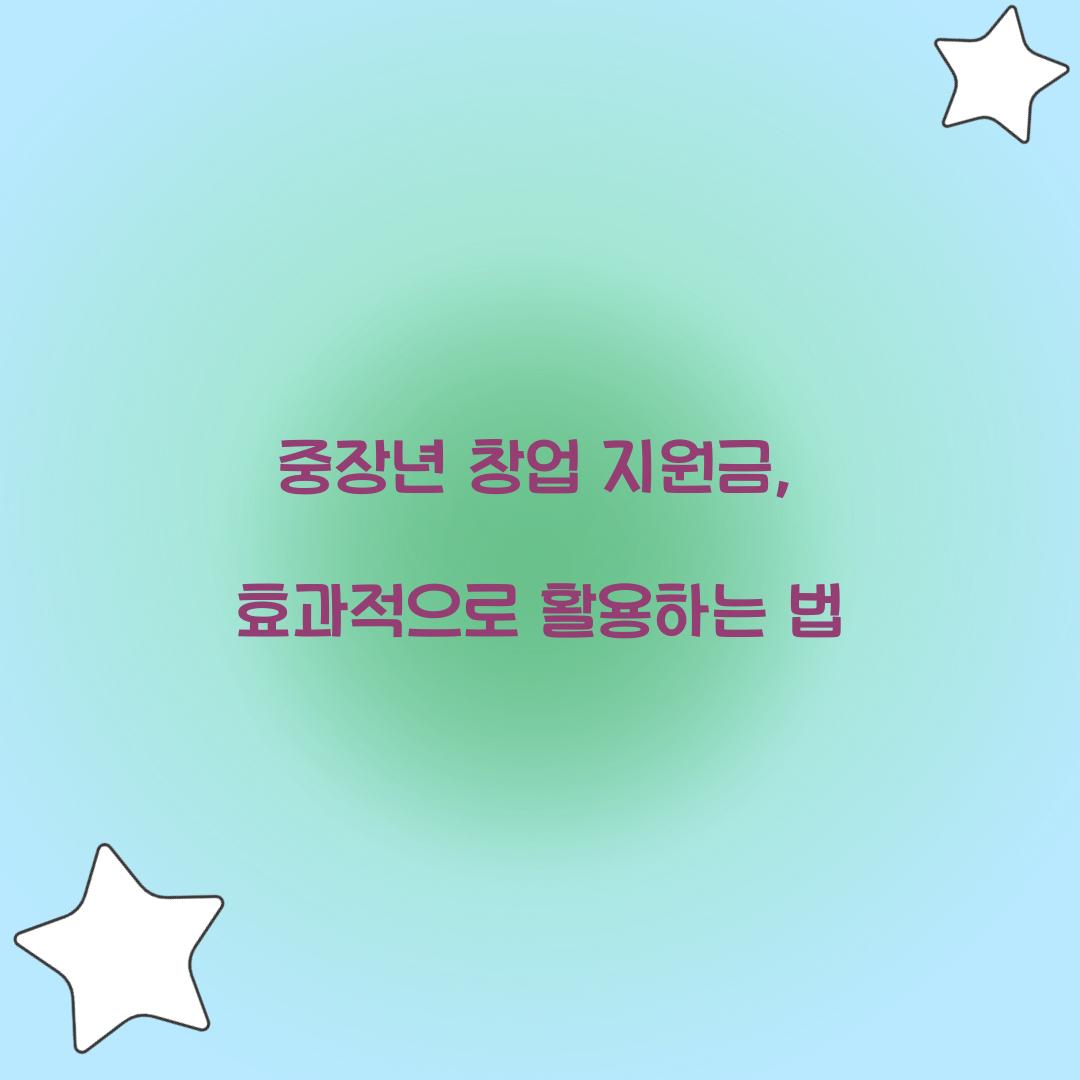 중장년 창업 지원금