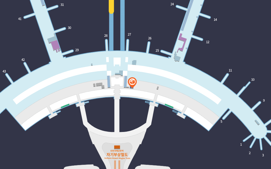 인천공항-제1여객터미널-우체국-택배-위치