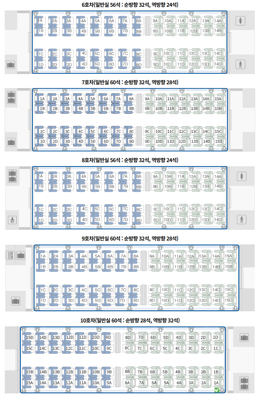 KTX 콘센트는 창문과 창문 사이에 있다