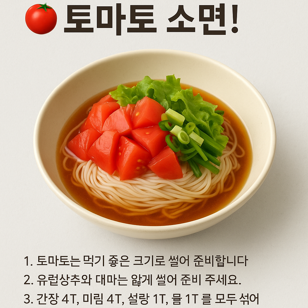 비건레시피, 토마토소면, 토마토 요리,건강요리,봅철요리
