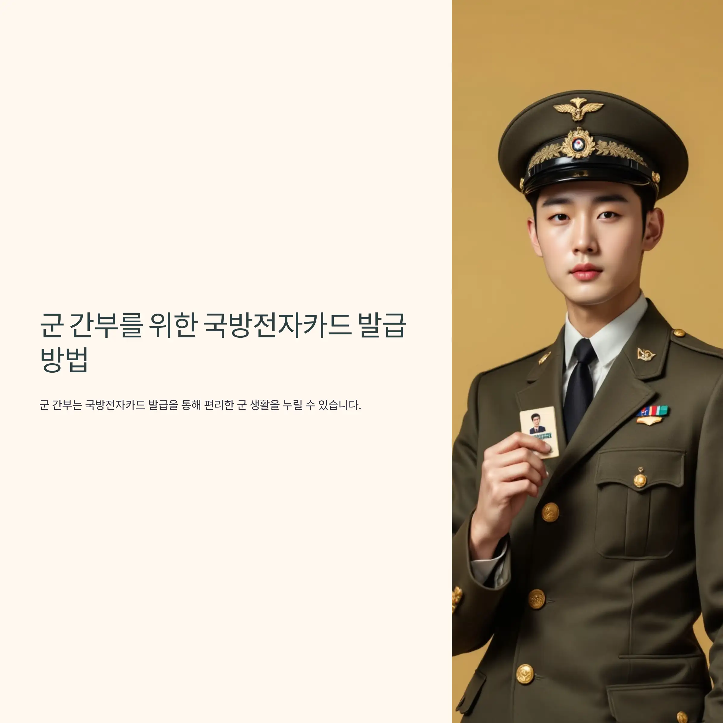 군 간부를 위한 국방전자카드 신청 및 발급 방법