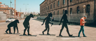 오랑우탄에서 인간으로 진화하는 그림