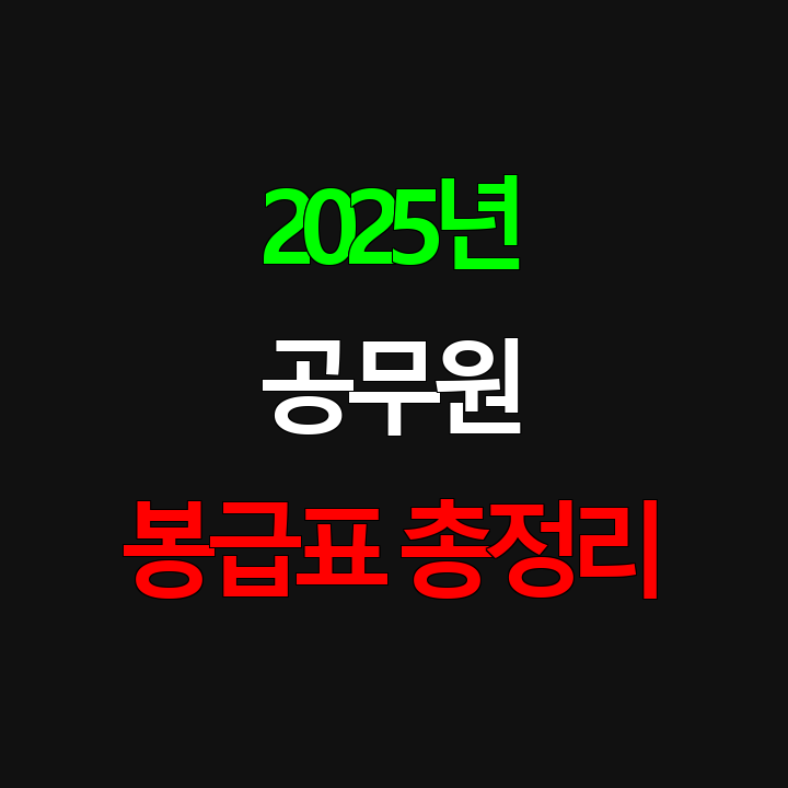 2025년 공무원 봉급표 완벽 가이드