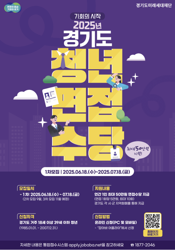 경기도 청년 면접수당 공고문