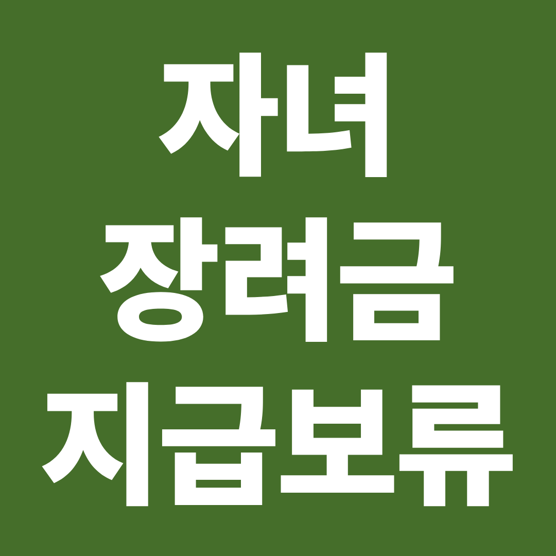 자녀장려금 지급 보류 사유 체납 계좌 오류 서류 문제