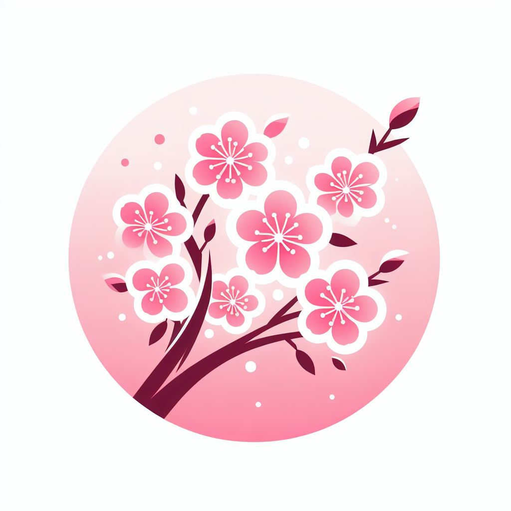 분홍색 벚꽃 로고