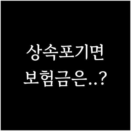 사망보험금 상속재산 여부와 상속포기 ..