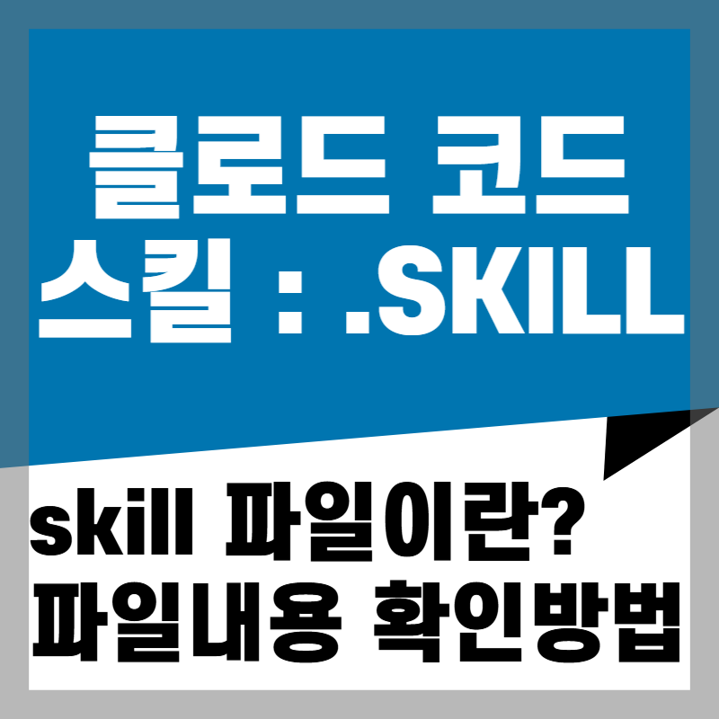 클로드 코드 스킬 skill 파일의 정체, 파일내용 확인방법