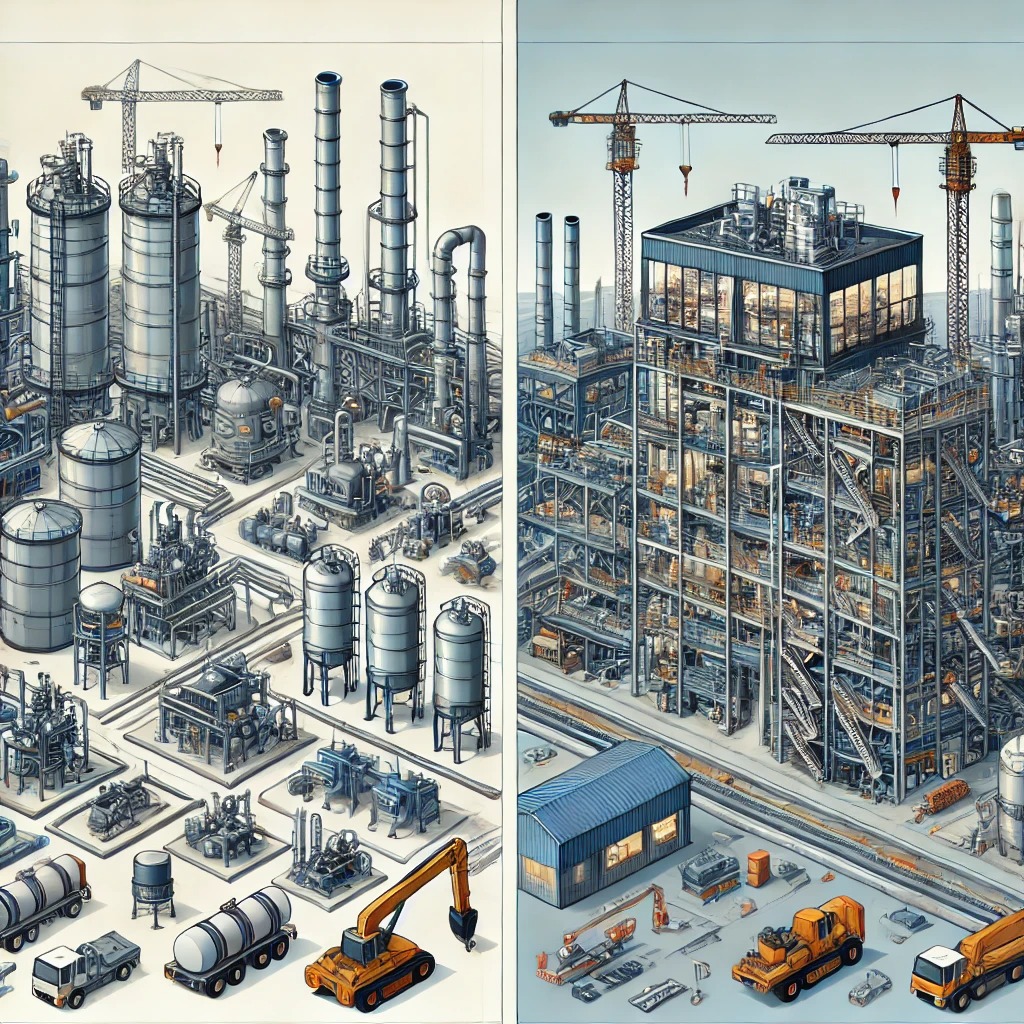 산업 플랜트와 건설 플랜트의 비교