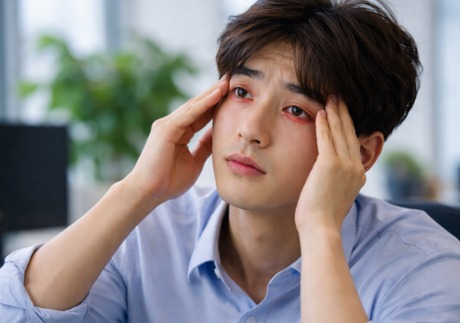 눈이 충혈된 사진