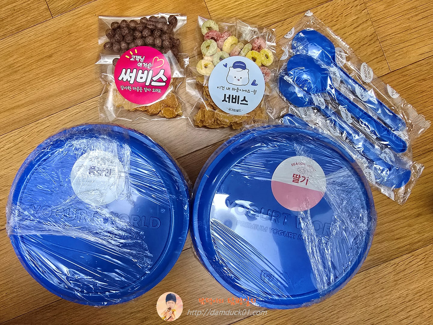 요거트월드의 1인 요거트아이스크림 150g~160g과 NEW 베리벨벳월드(딸기2인)