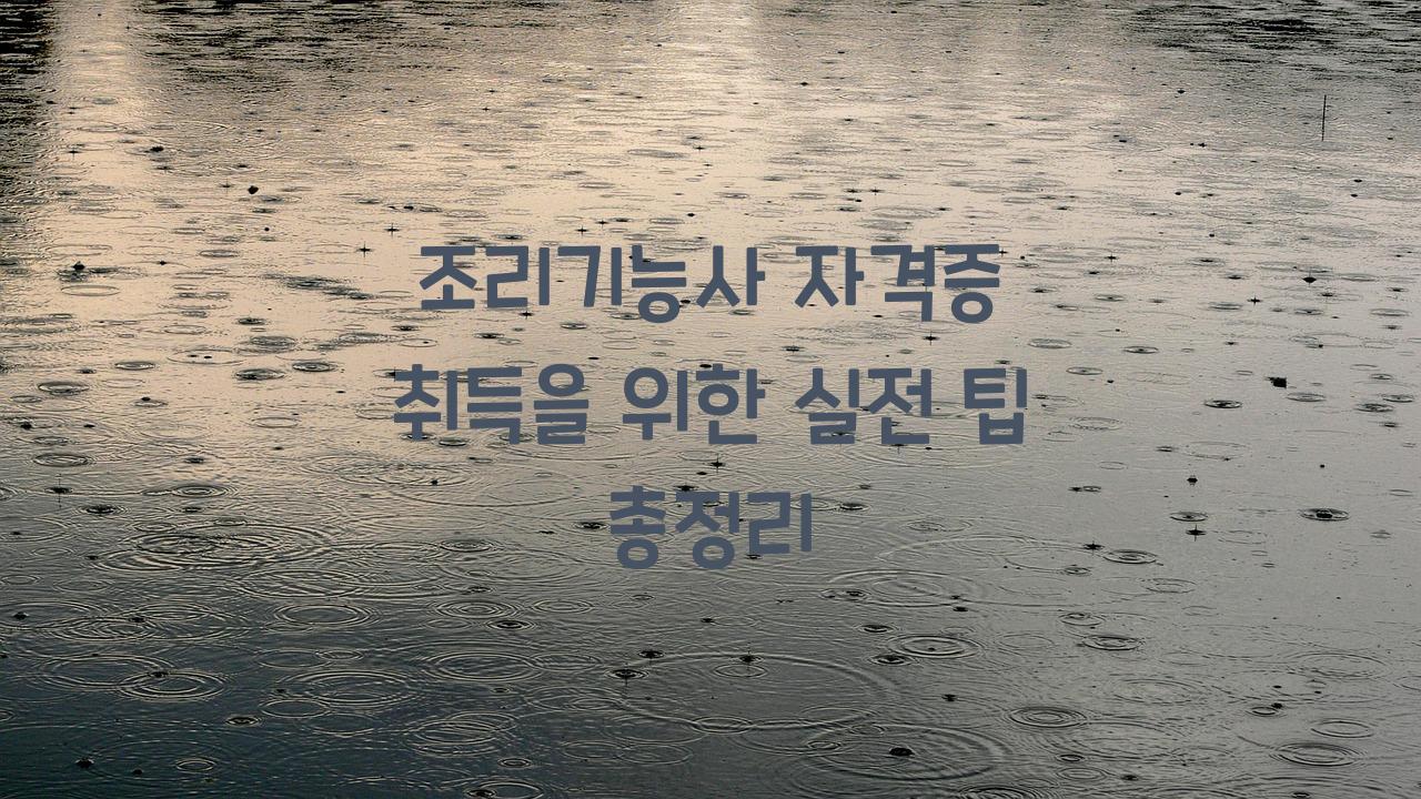 조리기능사
