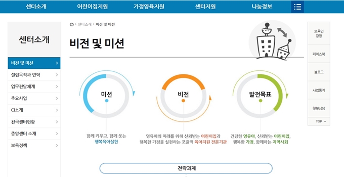 중앙육아종합지원센터 사이트