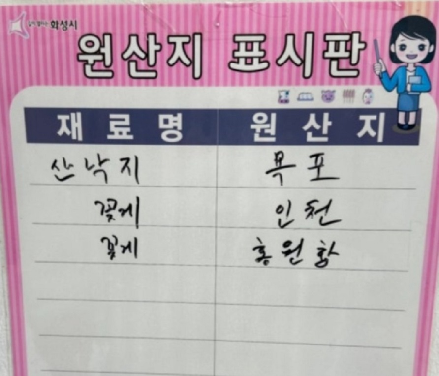 -사강시장-연포탕-마산회집-원산지표시판
