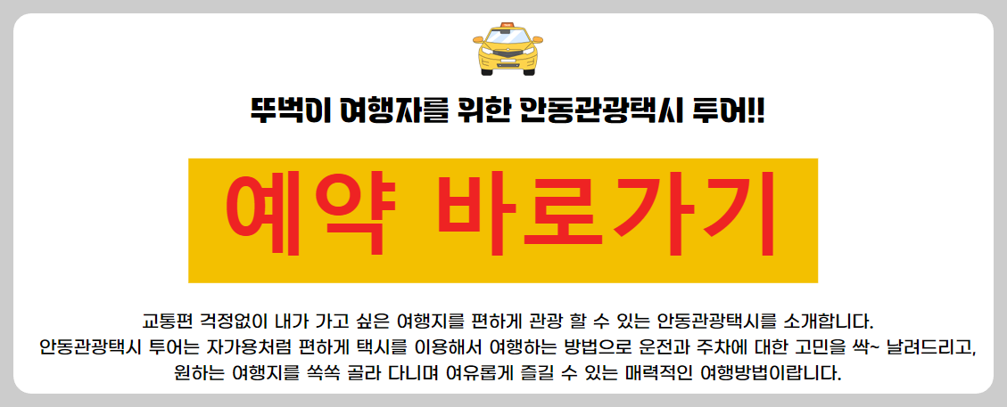 안동택시투어예약