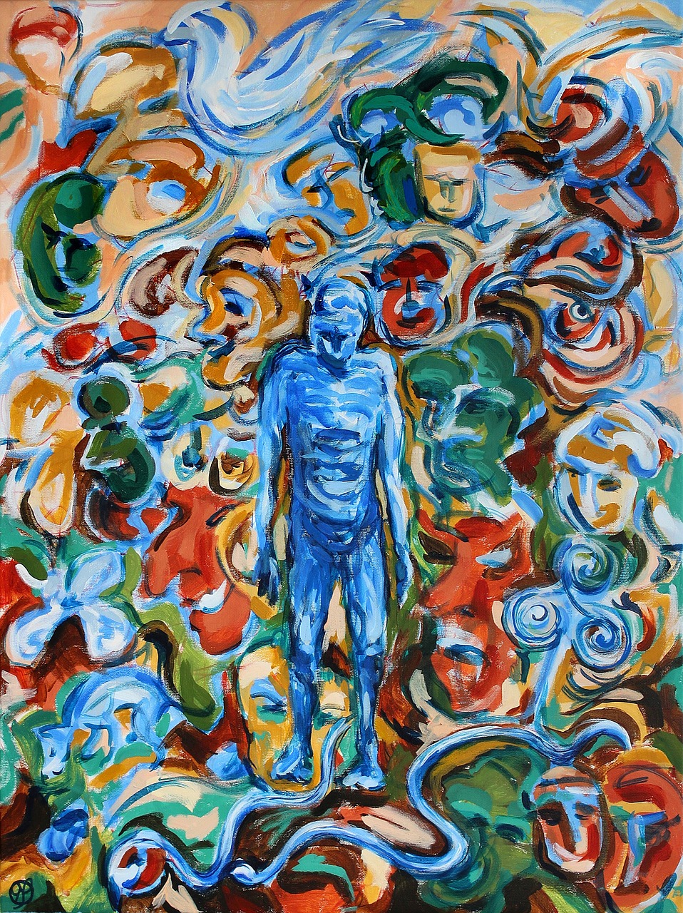어지러운 느낌의 성인이 있는 그림