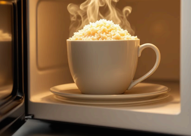 전자레인지에 머그컵으로 밥 짓기