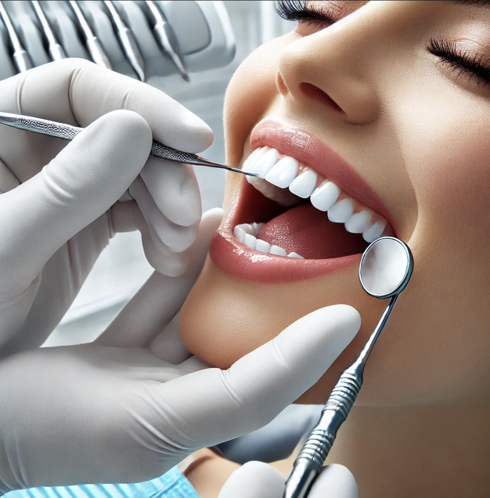 치과에서 치석제거중인 모습