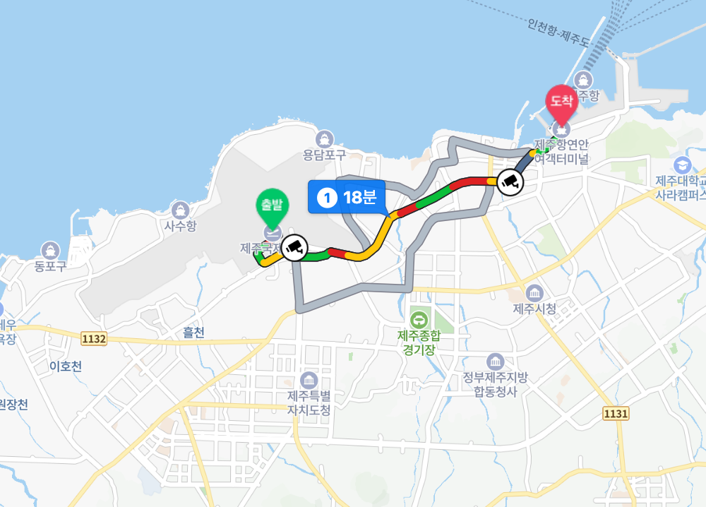 제주항-제주공항 위치