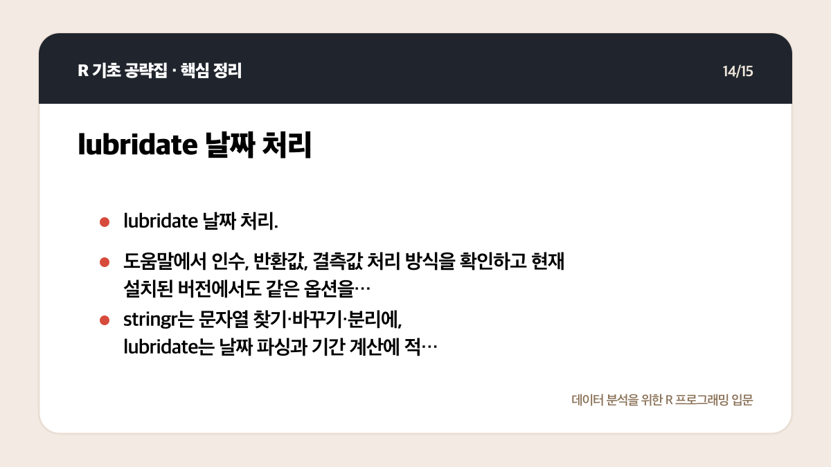 R 데이터 분석 패키지 입문: tidyverse부터 무엇을 설치할까 핵심 정리 14